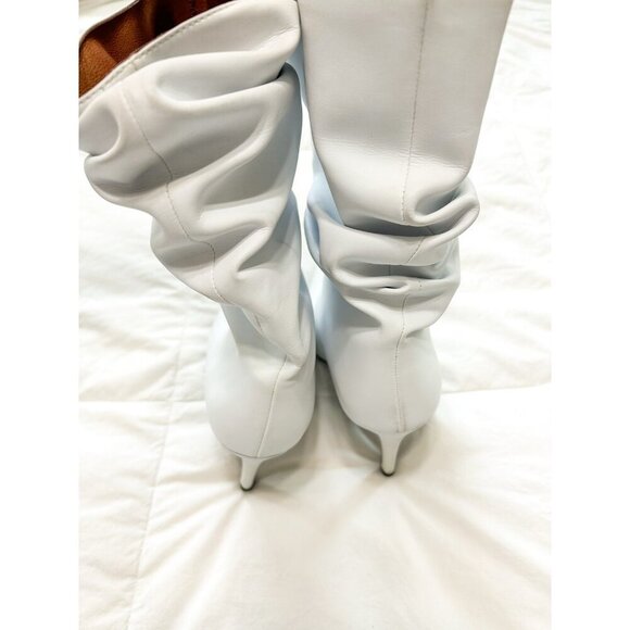 Jeffrey Campbell Guillaume Percival White Slouch Boots Size 10 Patent Point Toe - Picture 8 of 9